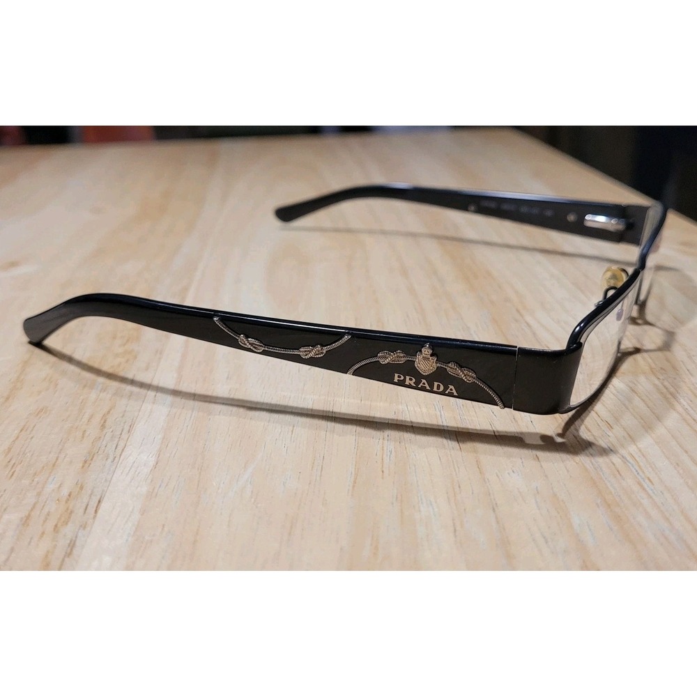VTG PRADA VPR 58L 49014 1B0-101 135 Black Silver Crest Eyeglasses (Frames Only)